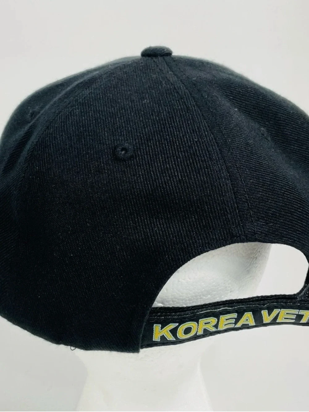 Korea Veteran Embroidered Patch Black Strapback Hat Cap